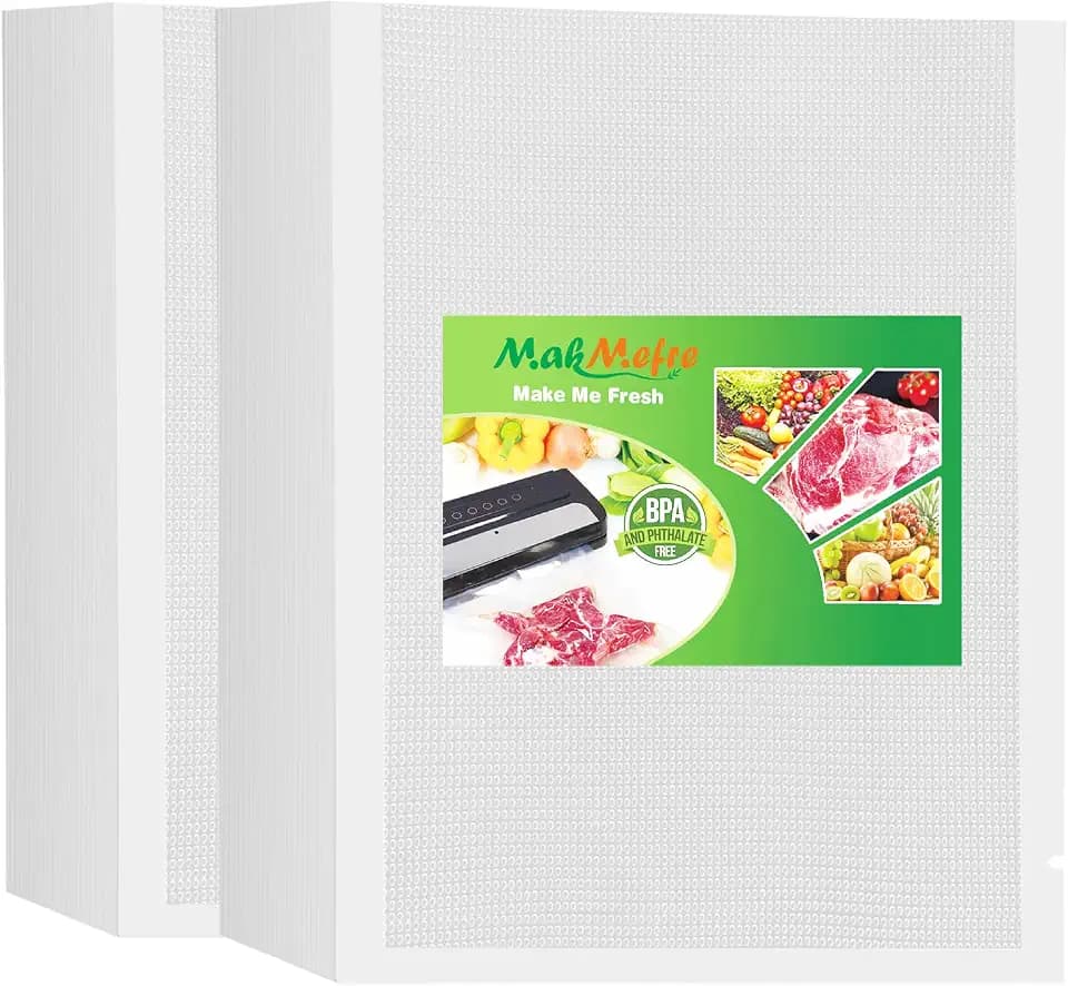MakMeFre Quart 8"x12"Vacuum Sealer Bags 200ct for Food Storage
