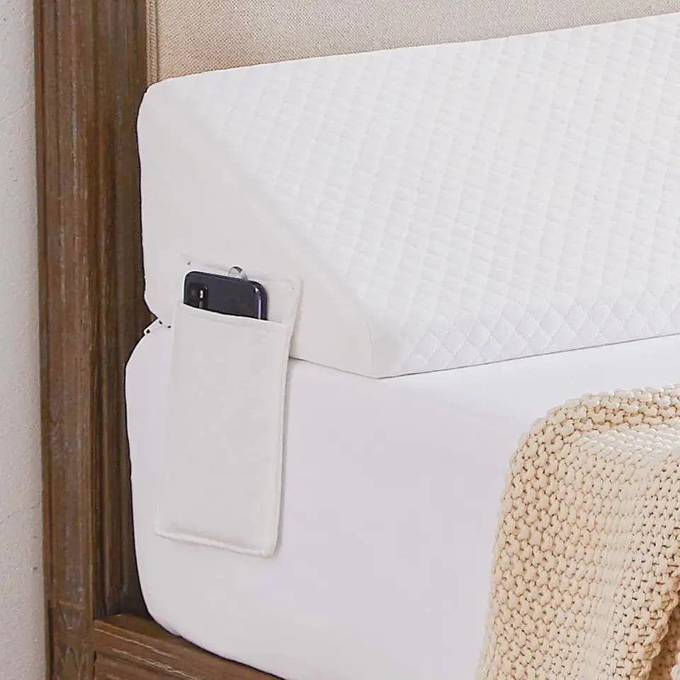 Homemate King Size(76"x10"x6") Bed Wedge Pillow for Headboard - Bed Gap Filler(0-8") - Triangle Bloster Pillow Wedge - White