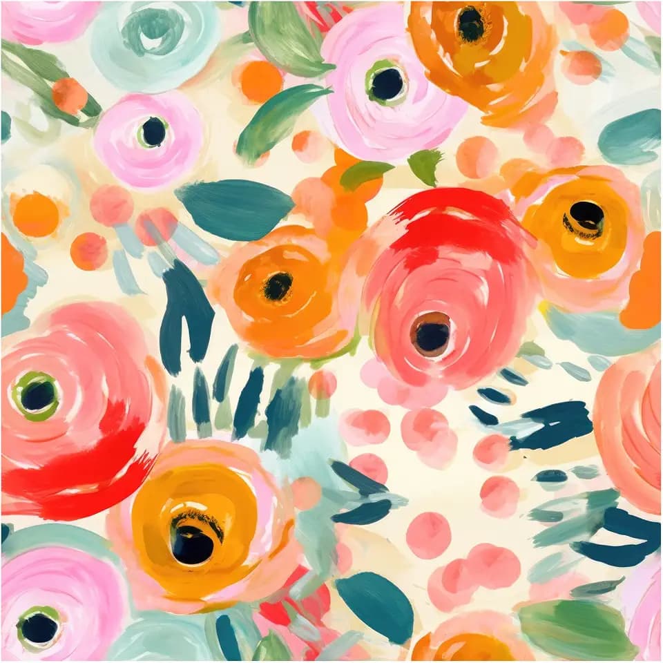 Peel and Stick Wallpaper Boho Floral Colorful Watercolor for Nursery