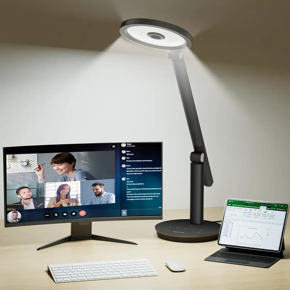 Honeywell H6 Desk Lamp for Home Office, Dimmable Reading Table Light, Black
