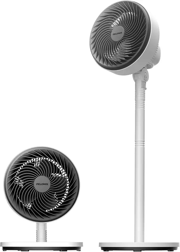 PELONIS 7-Inch Air Circulator Fan for Bedroom, 75°+90° Oscillation, White