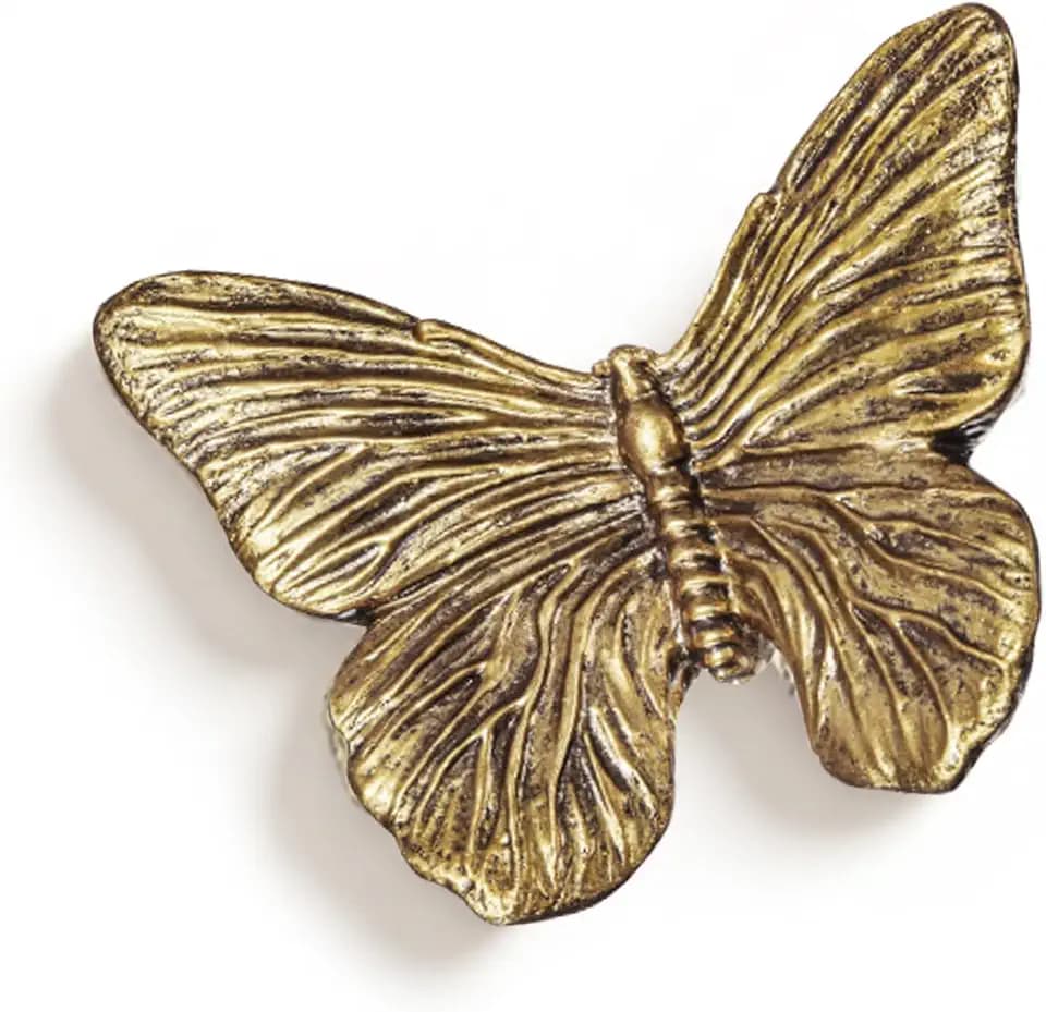 Kathfly 1 Pcs Gold Butterfly Wall Decor Resin 3D Butterflies Wall Art Vintage Hanging Sculpture for Living Room Bedroom Gallery Hallway Nursery Door Wedding Party Home Accent