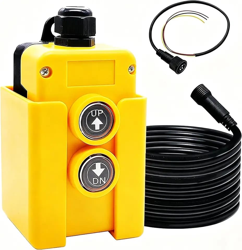 ParnicoTech 3 Wire Dump Trailer Remote Control Switch,12V DC Up‑Down Control Switch for Single Acting Hydraulic Pump Power Unit,Dump Truck Trailer Hoist Lift Gate Controller