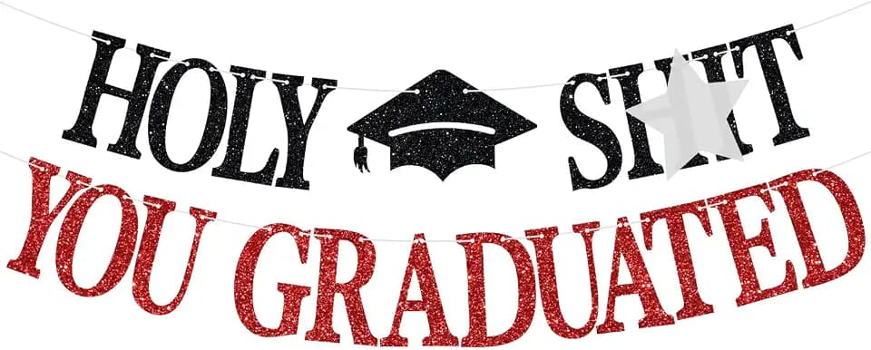 Congrats Grad 2026 Banner, You Did It Hanging Decorations, Class of 2026 Graduation Party Decorations Supplies(Red)