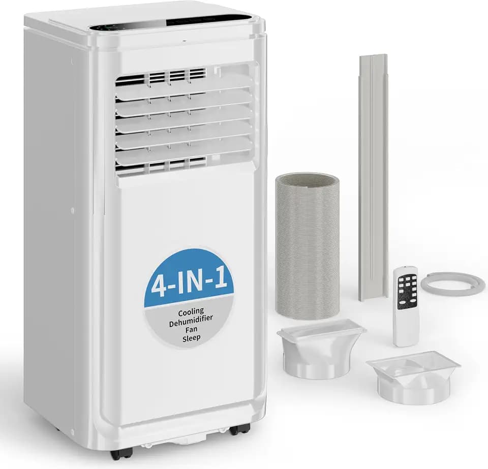 Uthfy 10,000BTU Portable Air Conditioner, 4-in-1 AC Units with Cooling, Fan & Dehumidifier and Sleep, 4 Modes, 24H Timer, Window Kit Included, Air Conditioners for Indoor Room, Bedroom Use