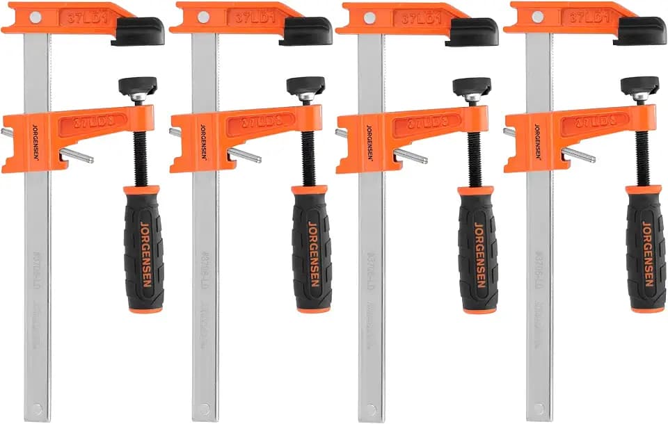 Jorgensen 6" Light-Duty Steel Bar Clamp Set, 300 lbs Load Limit, 4-Pack