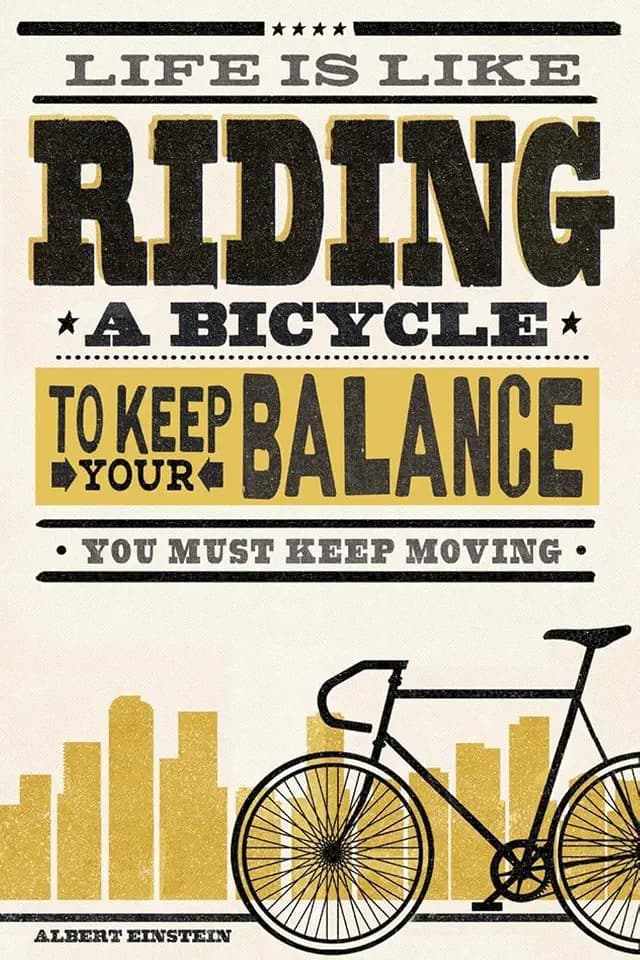 ART.COM Wall Art Print Life is Like Riding a Bicycle - Screenprint Style - Albert Einstein by Lantern Press, 16" x 24"