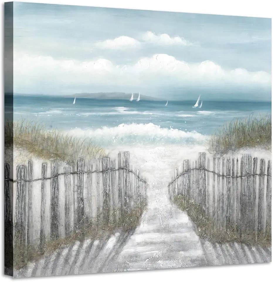 ARTISTIC PATH Abstract Beach Pathway Canvas Wall Art, 16x11 Inch