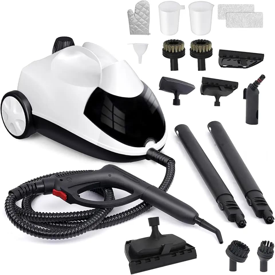 Steam Cleaner 1.5L Steamer for Cleaning Fast Heating 6-in-1 Multi-Surface with 8 Accessories UL499 Certified Heavy Duty Steam Cleaner for Home, Car, Floors, Sofas, Tiles, Grout Steam Cleaners
