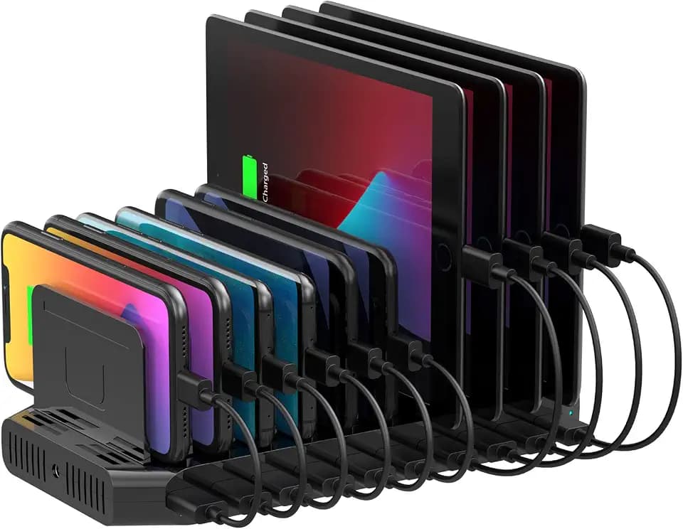 Unitek 60W 10 Port USB Multi Ladestation, Handy Ladestation Mehrfach