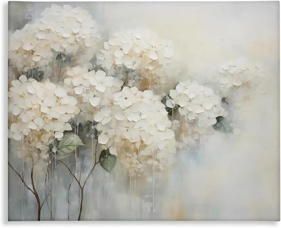 Subtle Fading White Hydrangeas, 16 x 20 Inch Canvas Wall Art