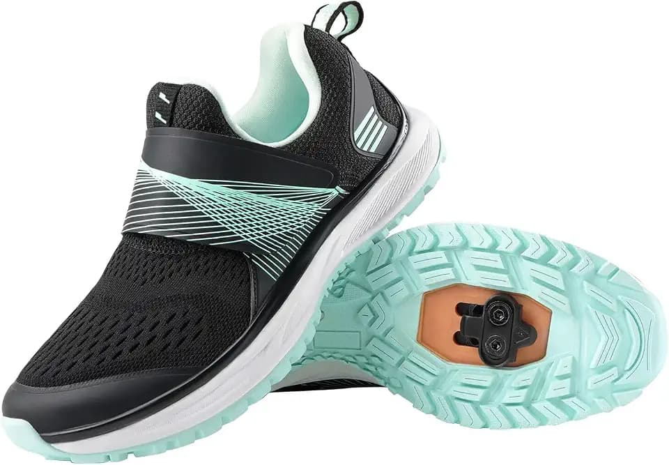 Women's Indoor Cycling Shoes Compatible with 2-Bolt SPD Cleats, Comfortable Bike Shoes for Spin Classes & Outdoor Cycling