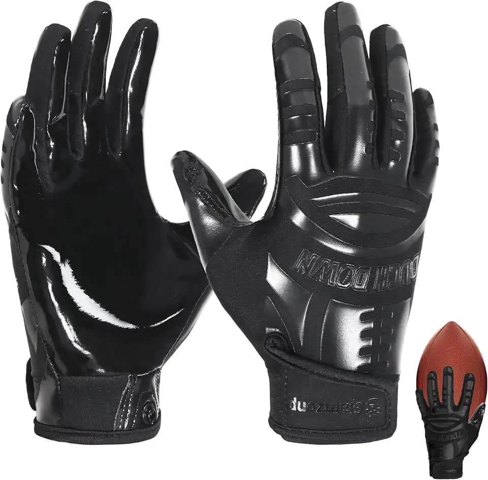 Youth Football Gloves, Kids Receiver Gloves with Sticky Grip, Flag Football Glove, Best Gift for Boys Girls Ages 8–12