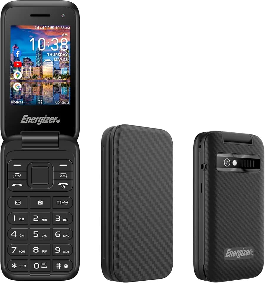 Energizer – Klapphandy E282SC+ – 4G LTE – 1400-mAh-Akku – Dual-SIM (Nano-SIM) – 3 Jahre Garantie – Schwarz – entsperrt – 2-MP-Kamera