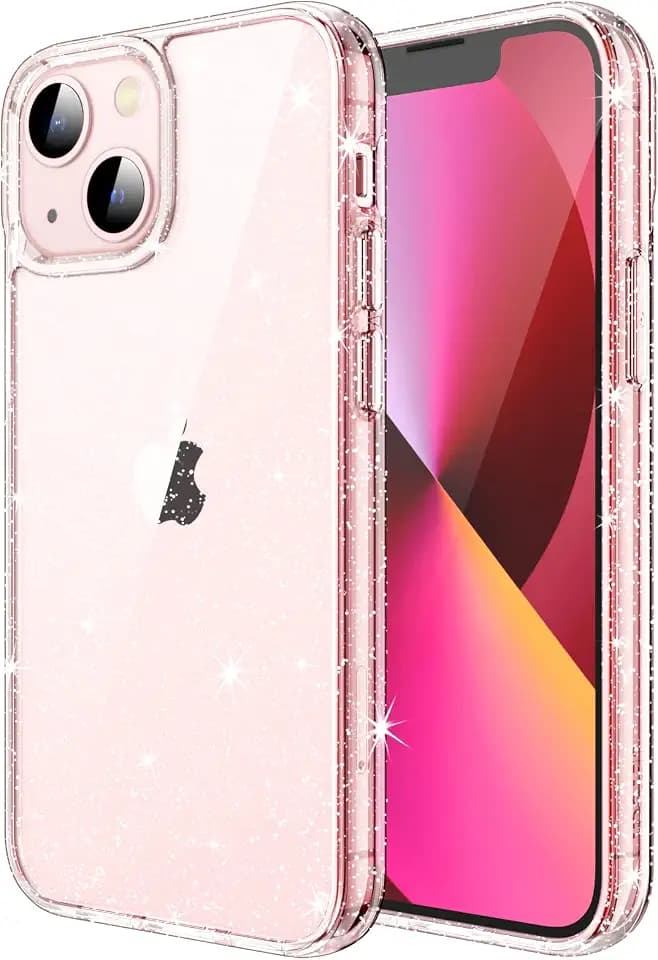 JETech Glitter Case for iPhone 13, Clear