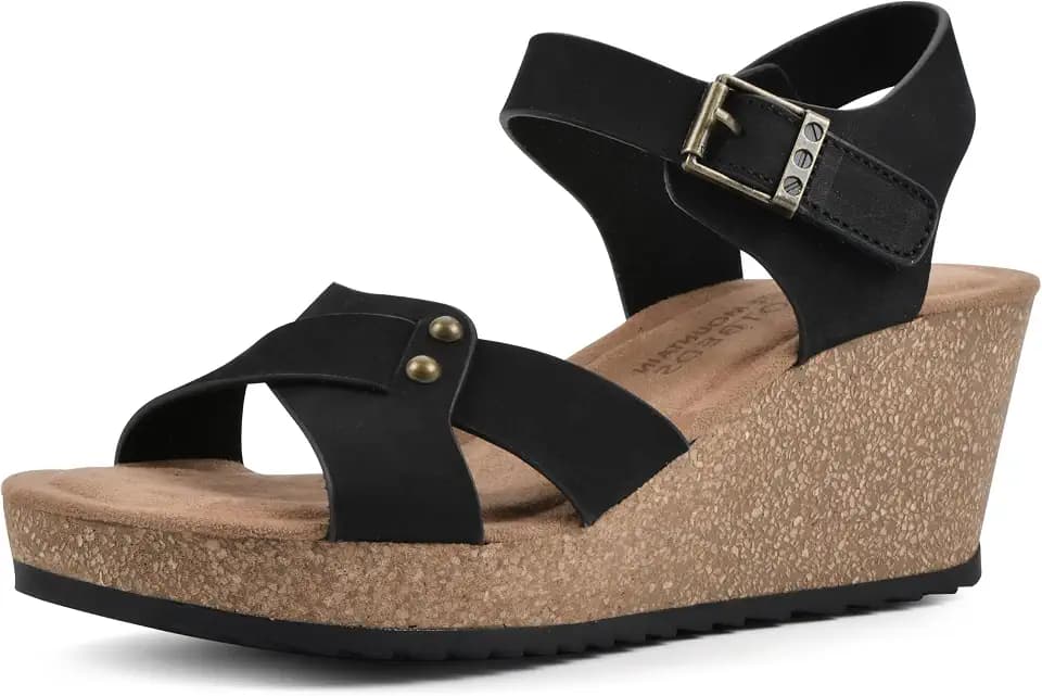 WHITE MOUNTAIN Women's Prezo Cork Wedge Sandal