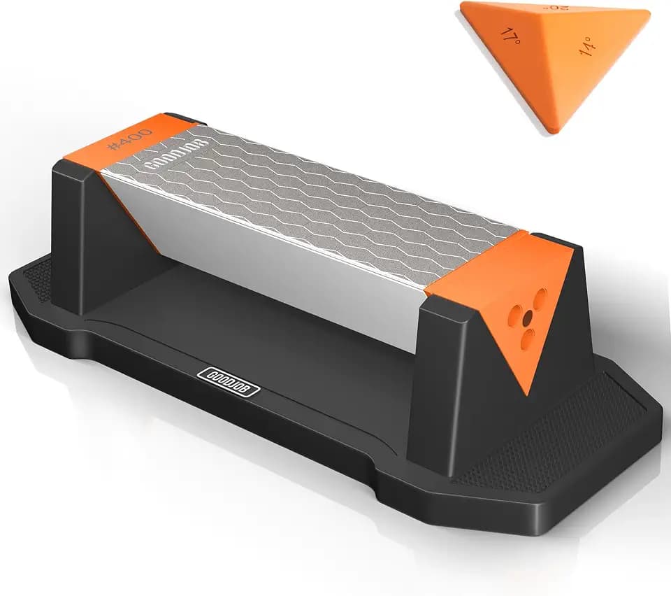 Diamond Sharpening Stone, 3‑Sided Grit 400/1000/8000 for Knife Sharpening