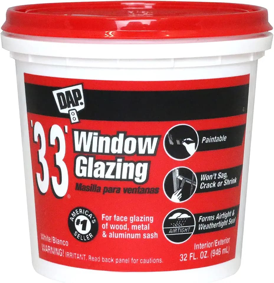 DAP '33' Window Glazing, White, 32 Oz (7079812122)