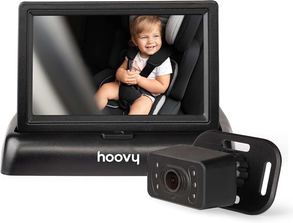 Hoovy Baby Car Camera Monitor, HD Real-Time Video, Rear-Facing Safety View, Easy Install