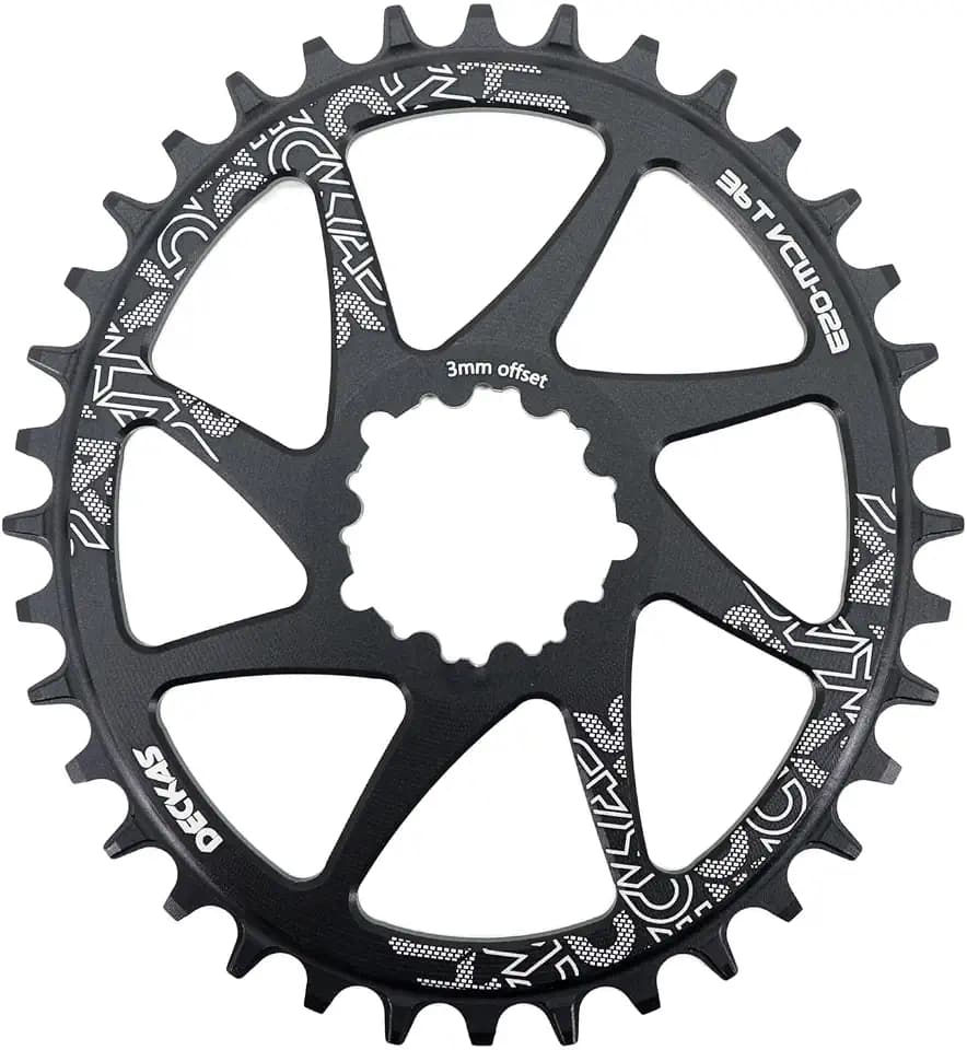 DJC Bike Chainring Direct Mount 3mm Offset Round Oval Chainring for Sram GXP Interface Crankset Aluminum Lightweight 30 32 34 36 38 Tooth
