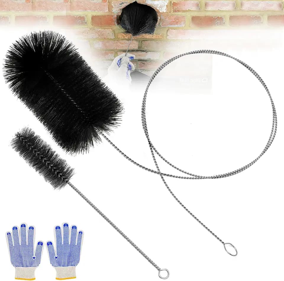 Ofenrohrbürste Kaminbesen ø150 mm/180 mm 2 Stück Kaminbürste Schornsteinbesen Schornsteinfeger Bürste Ofenbürste mit Flexstange für Schornstein Kamin Reinigung(Länge 170 mm)