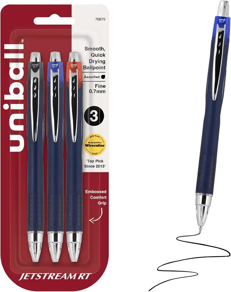 uniball™ Jetstream RT Ballpoint Pens, Black, Blue & Red Ink, 3 Count