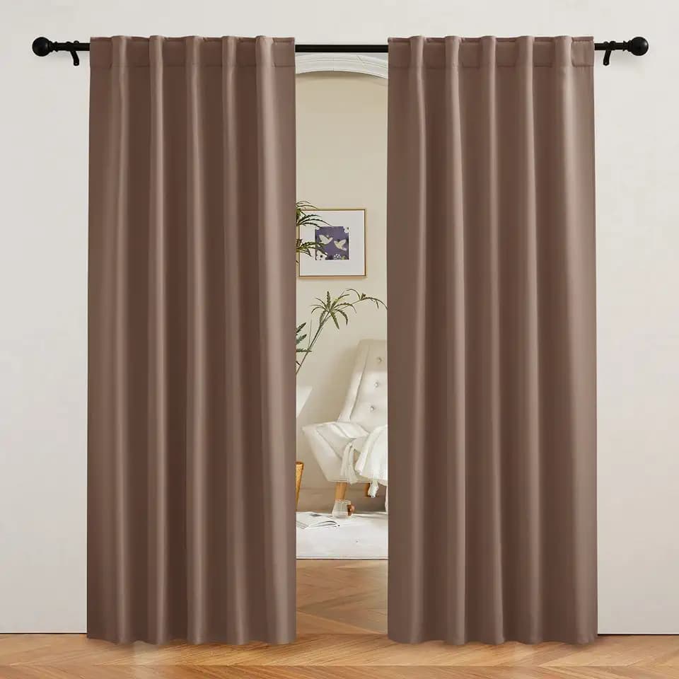 RYB HOME Blackout Curtains 80 inches Long for Bedroom Living Dining Room