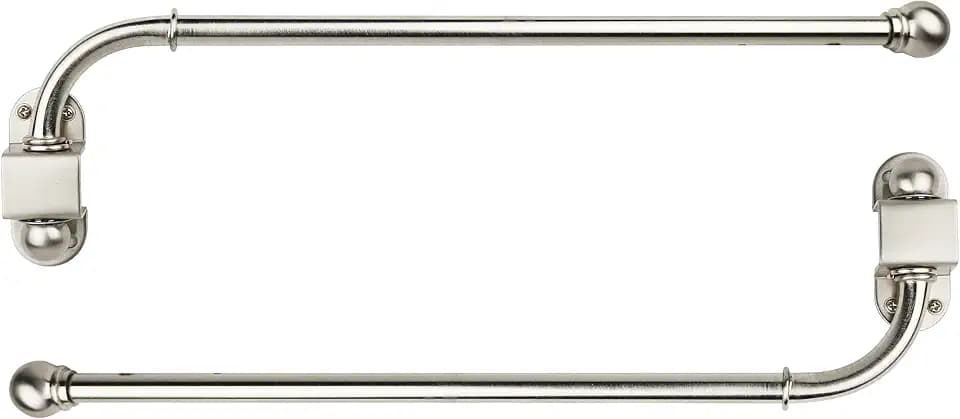 Urbanest 1/2” Adjustable Wall Mounted Swing Arm Rods, 14"-24", Brushed Steel