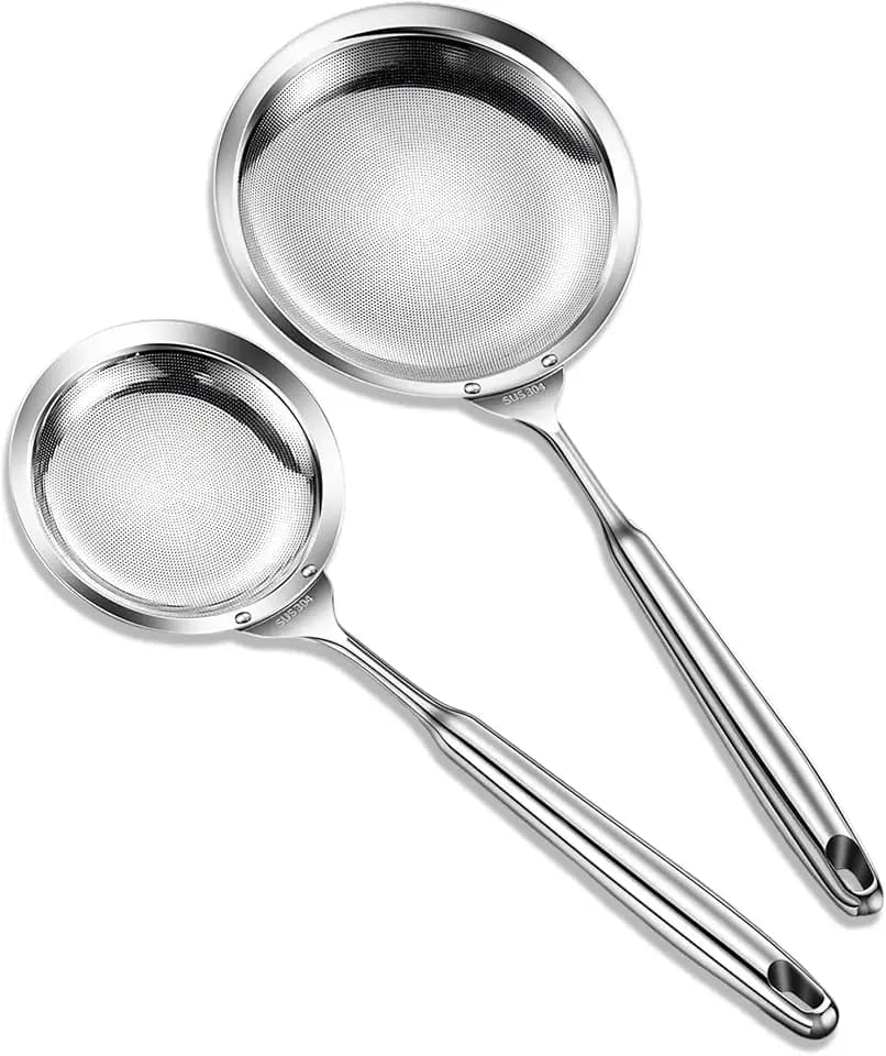 Ugotit Multi-functional Skimmers Spoon Strainer Set, DIA 4.3Inch & 5.9Inch