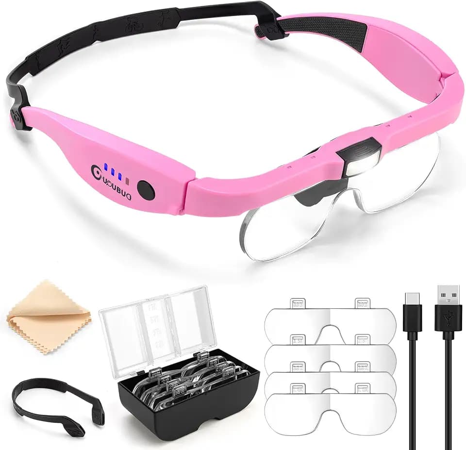 Magnifying Glass with Light, 1.5X-5.0X Magnifying Glasses 4 Lenses
