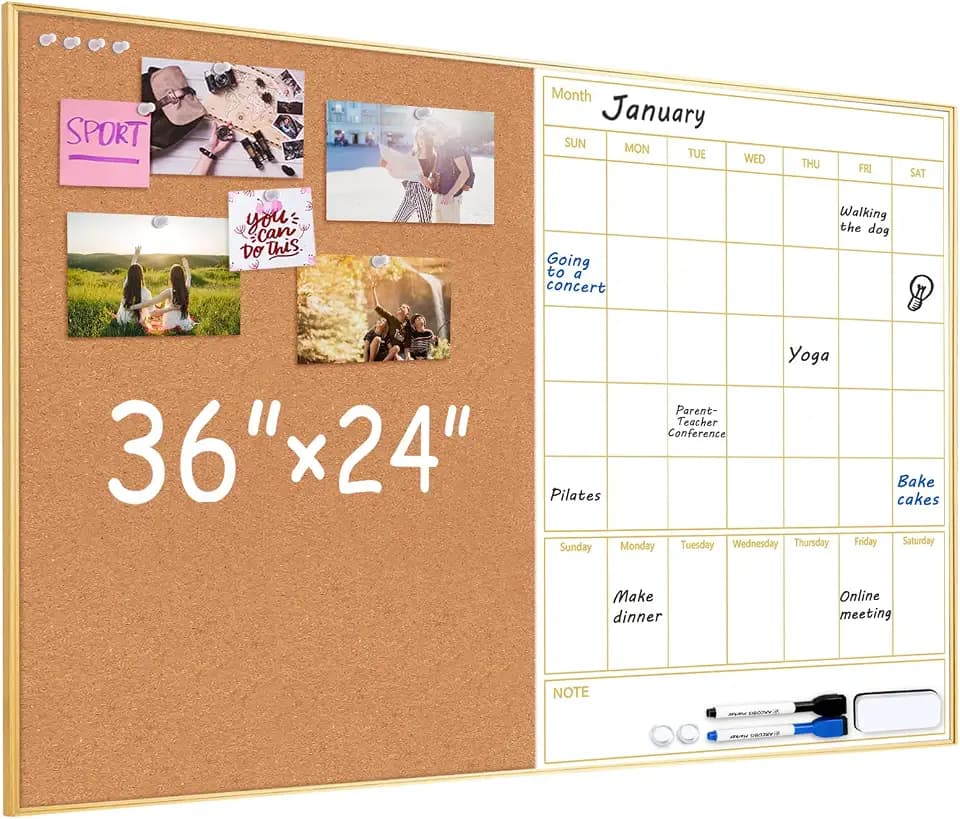 ARCOBIS Dry Erase Calendar with Cork Board
