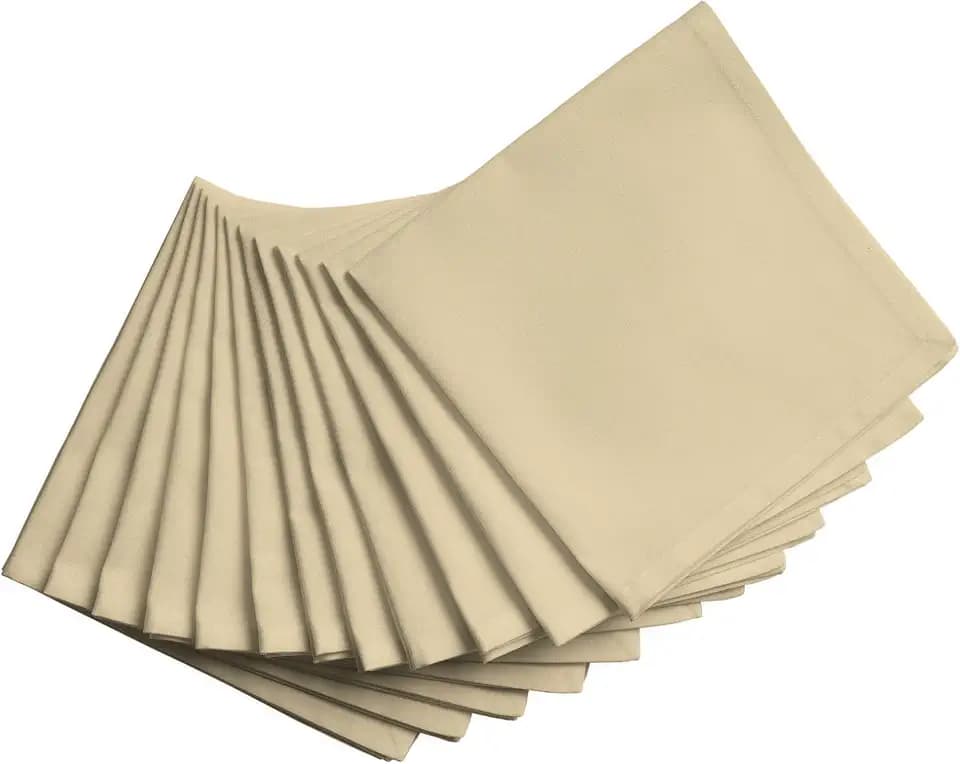 Calicot Cloth Napkins 100% Cotton Washable (18'' X 18'', Set of 12)