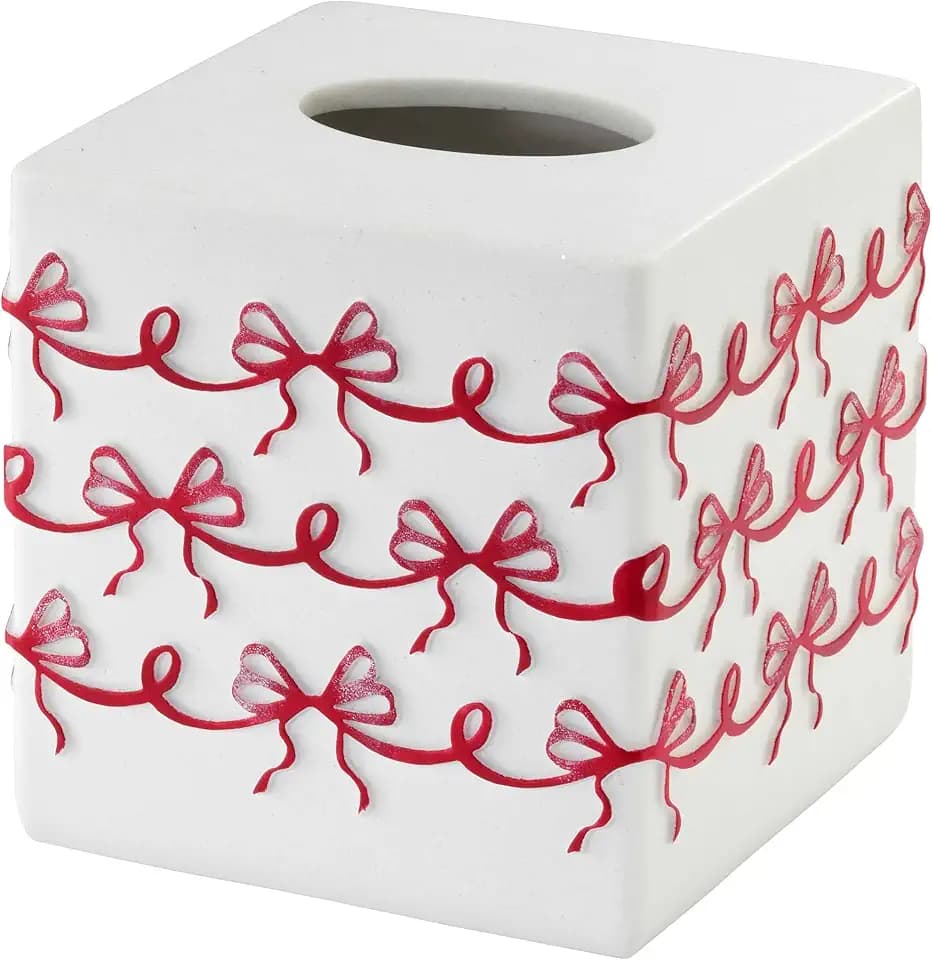 Avanti Linens - Christmas Tissue Box Cover, Tissue Holder for Home