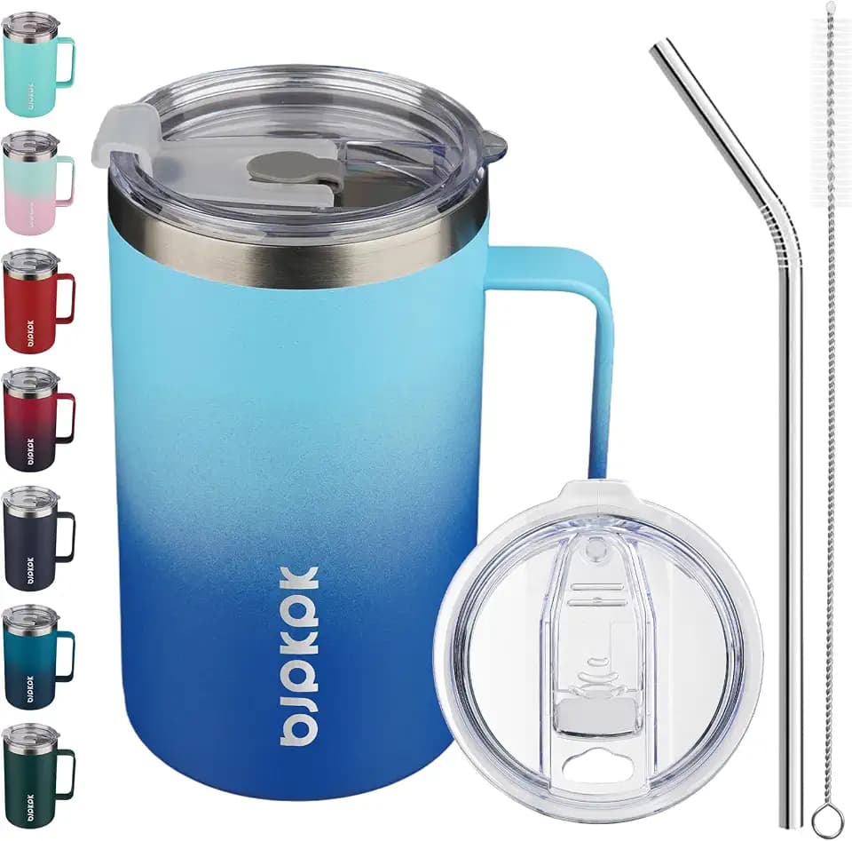 BJPKPK 25oz Insulated Coffee Mug with Handle, Stainless Steel Travel Mug