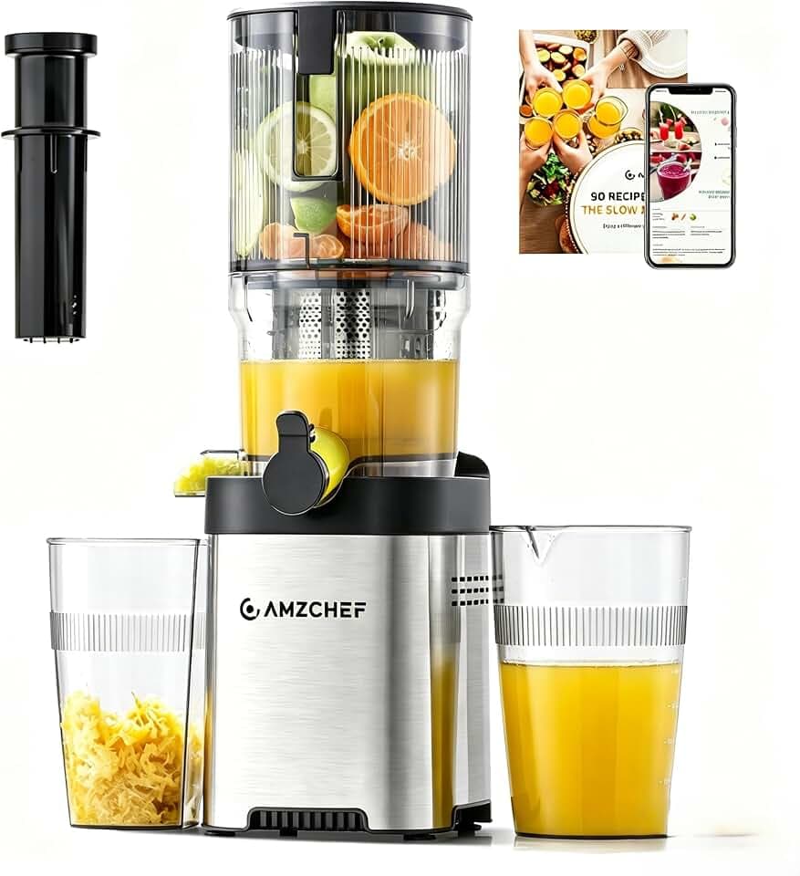 Cold Press Juicer Machine, 5.4" Wide Self-Feeding Chute