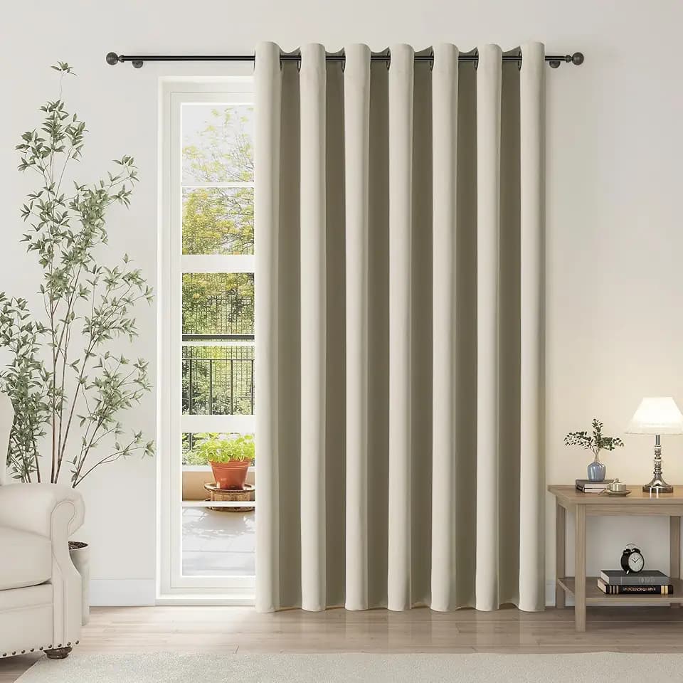 ChrisDowa Room Divider Curtain 120 Inch Long Sliding Door Curtains, 1 Panel