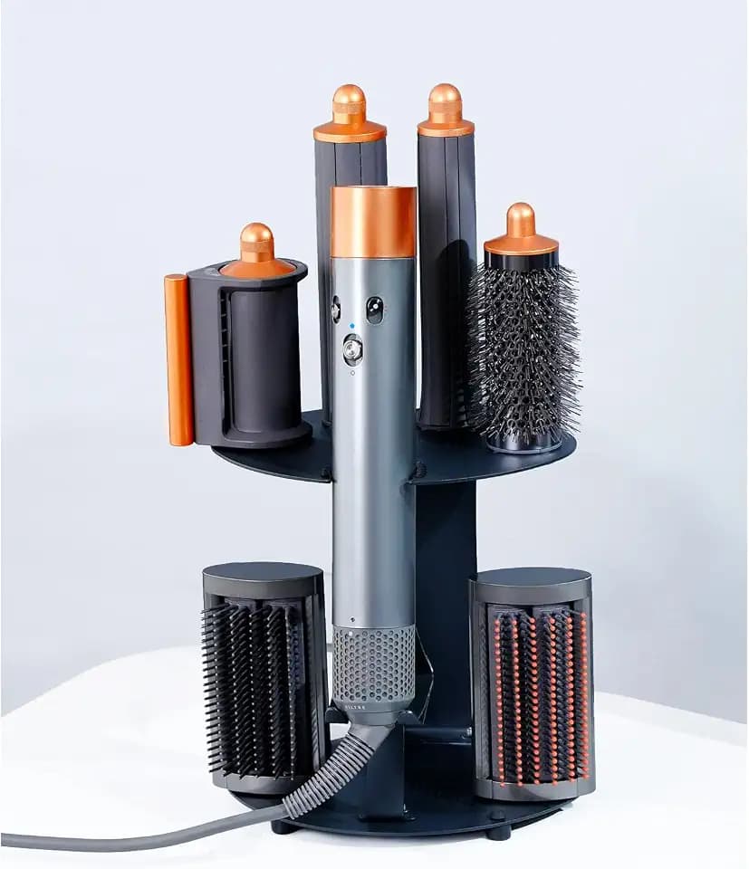 Nekuma Curling Iron Holder Attachments Compatible with Dyson Airwrap Organizer Stand on Desktop, Hair Wrap Storage Rack Accessories Wall Mounted for home / Bathroom