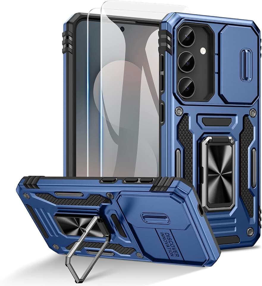 Doeshine für Samsung Galaxy S25 FE Hülle mit Ring Ständer,Blau