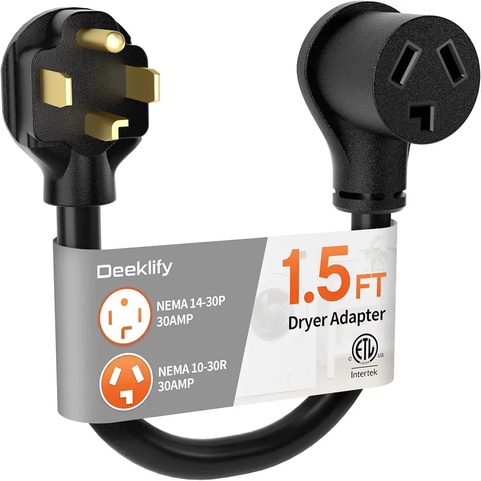 1.5FT 3 Prong to 4 Prong Dryer Adapter, Old Dryer to New House Conversion