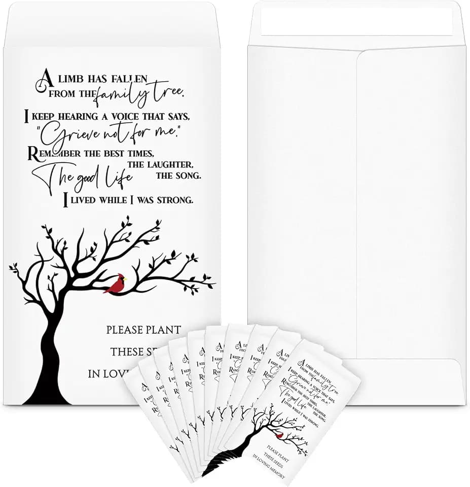 Fumete 120 Pack Memorial Seed Packets Funeral Favors, Cardinal