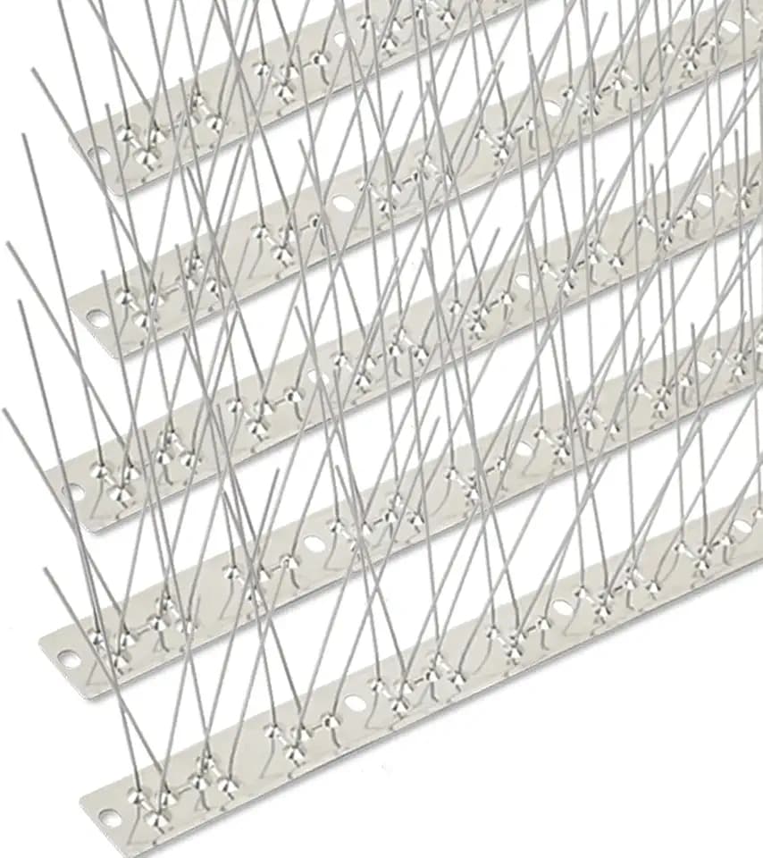 Bird Spikes Stainless Steel 100ft Coverage 93 Pack for Pigeons Small Birds Outdoor Use Bird Prevention Strips for Fence Crows Woodpeckers with 304 Stainless Steel Pins and Base Not Rusty