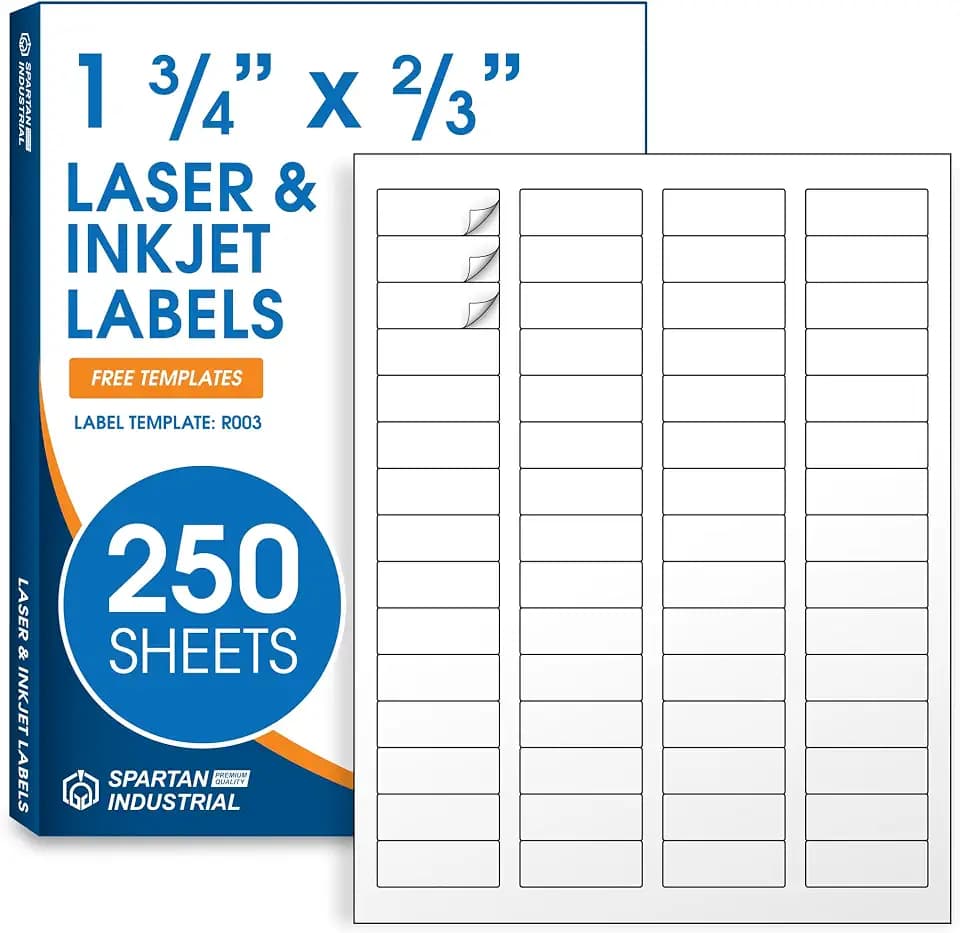 1 3/4" X 2/3" Matte White Return Address Labels