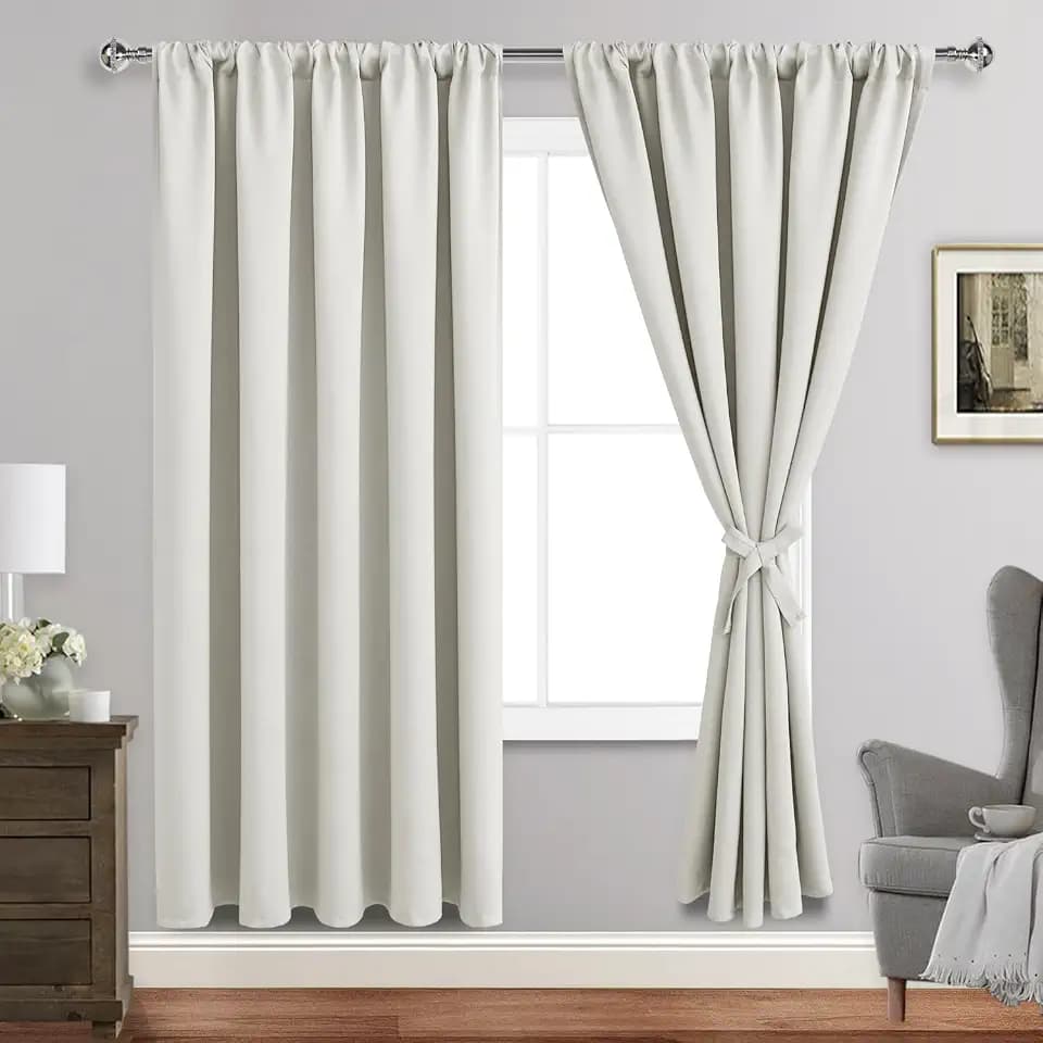 JIUZHEN Blackout Curtains for Bedroom Living Room 60 x 72 Inches Long
