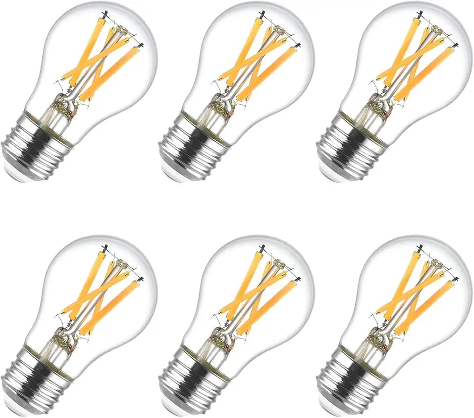 LUXRITE A15 Edison LED Bulb, 60W Equivalent, 8.5W, Dimmable, Enclosed Fixture Rated, 750 Lumens, CRI 90, E26, Clear Glass, Wet Rated, Title 20, UL Listed (2700K (Warm White), 6 Count (Pack of 1))