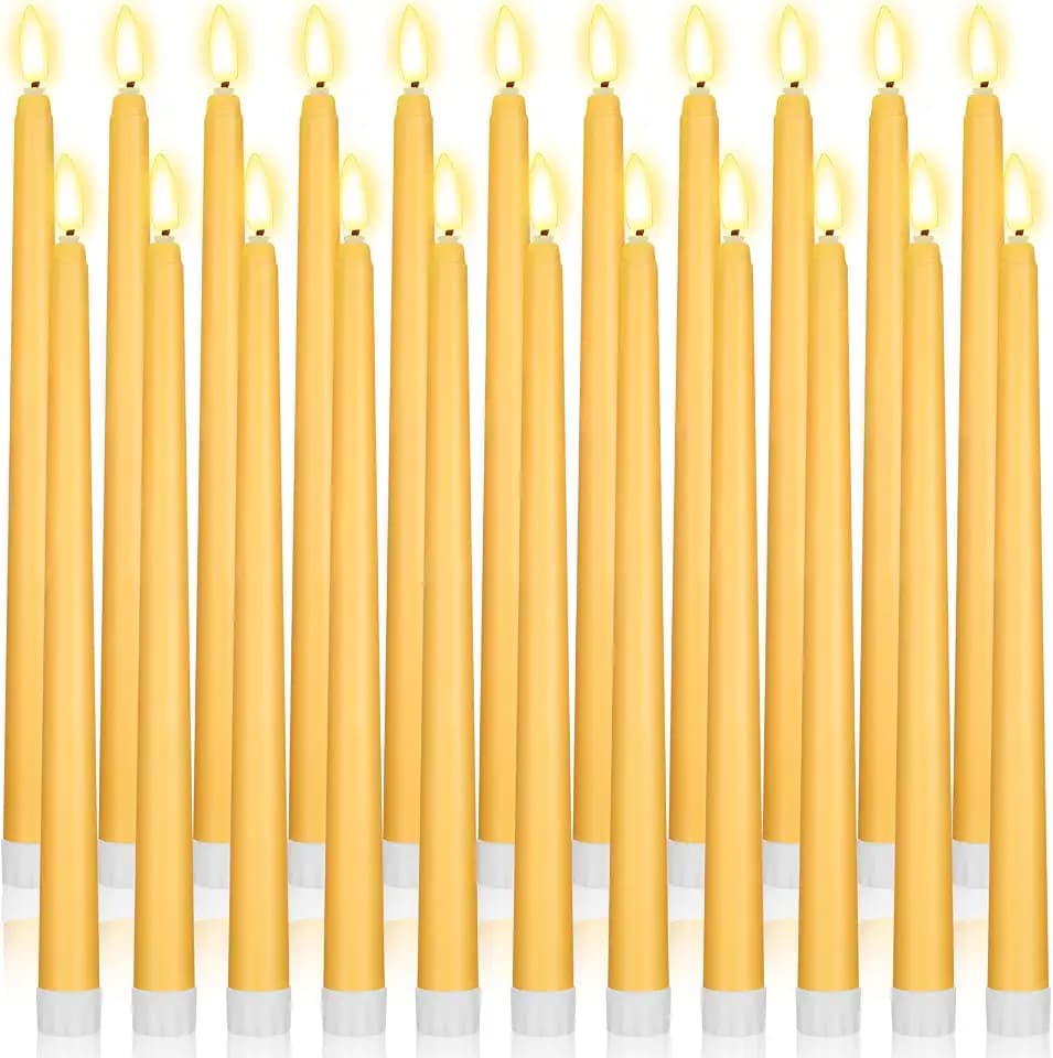 Macarrie 24 Packs Flameless Taper Candles Battery LED 11",Yellow