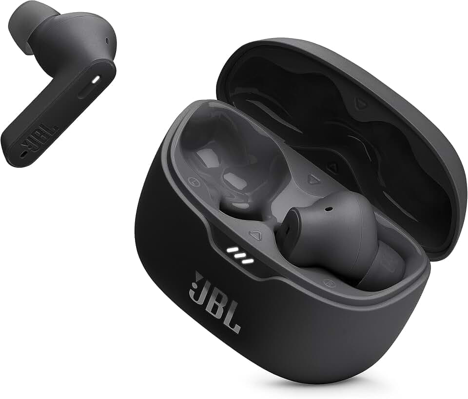 JBL Tune Beam – Wasserresistente, True-Wireless In-Ear-Kopfhörer mit Noise-Cancelling - Schwarz – Mit bis zu 48 h Musikwiedergabe