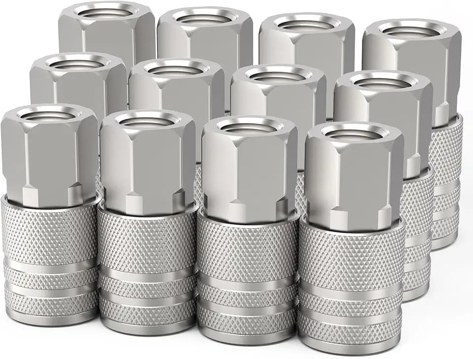 ChillWaves 1/4-Inch Female Industrial Coupler,1/4" NPT Female 4-Ball Quick Connect Air Coupler Air Hose Fittings(12-PACK)