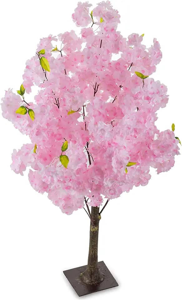 BLOSMON Artificial Cherry Blossom Flower Tree for Table Decor: 3.2ft, Pink