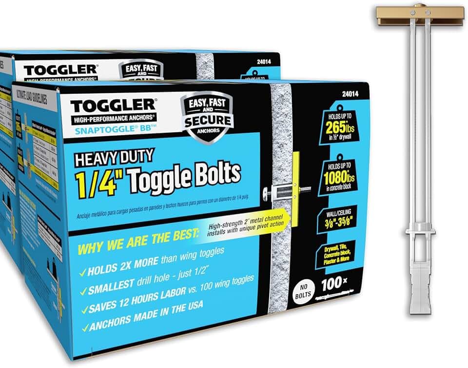 TOGGLER SNAPTOGGLE BB Toggle Anchor 1/4-20 UNC, 200 Pack, w/o Bolts