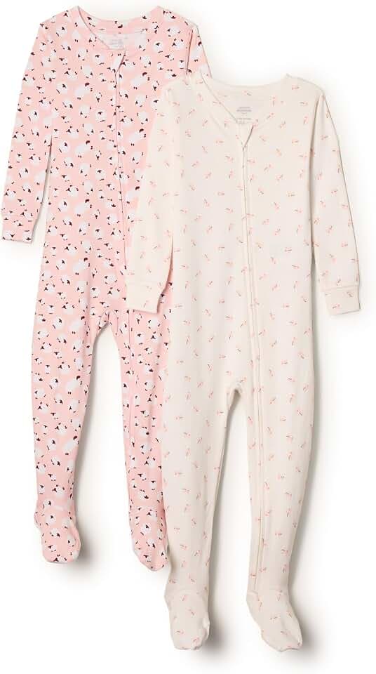 Amazon Essentials x Sofia Grainge Unisex Toddlers and Babies' Snug-Fit Cotton Footed Pajamas